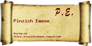 Pinzich Emese névjegykártya